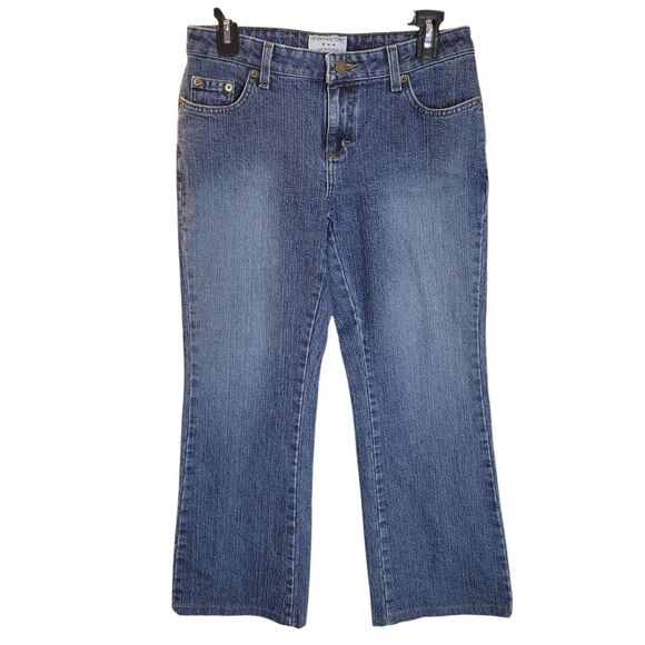 Covington Womens Size 4P Blue Solid Stretch BootCut Jeans - Picture 1 of 11